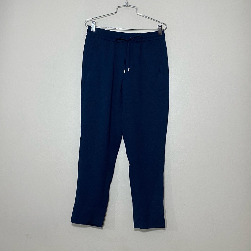 H&M Women’s Blue Lightweight Elastic Waist Pants Size 8 NWT Pull-On Casual Caree
